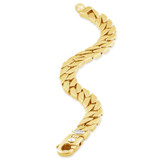 Men's Wide Curb Link 14k Gold (50 gram) or Platinum (90 gram) 10mm Bracelet 8.5"