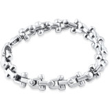 Men's U-Shape Link 14k Gold (76gram) or Platinum (122gram) 10mm Bracelet 9"