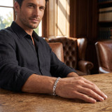 Men's Solid Designer Mariner 14k Gold (46gram) or Platinum (74gram) 6.5mm Link Bracelet 8.5"