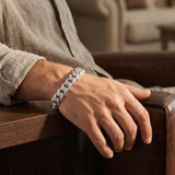 Men's Designed Link 14k Gold (92gram) or Platinum (172gram) 12.5mm Bracelet 9"