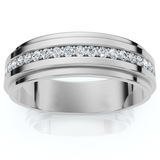 Mens Diamond 3/8ct Eternity Ring Wedding Band 14k White Gold 7mm Lab Grown