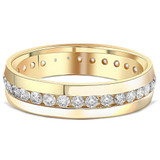 1 1/4ct Mens Diamond Channel Set Eternity Ring 14K Yellow Gold