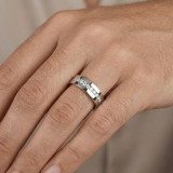 Mens 1 1/10ct Round Diamond Channel Set Eternity Ring Wedding Band Anniversary