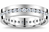 Mens 1 1/10ct Round Diamond Channel Set Eternity Ring Wedding Band Anniversary