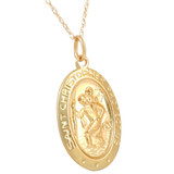 14k Yellow Gold St. Christopher Medal Pendant .5" Tall 1.5 Grams