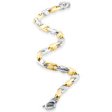 Mens Solid 14k Yellow Gold 22 grams Designed Link 5mm Heavy Masculine Bracelet 8"
