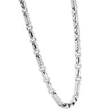 Heavy Men's (119g) Solid 14K White Gold 6.5mm Flexible Link 24 " Necklace