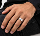7mm Flat High Polished Wedding Band 10K White Gold