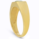 1 ct Solitaire Yellow Gold Diamond Mens Ring Polished Wedding Band  Enhanced 14k