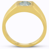 1 ct Solitaire Yellow Gold Diamond Mens Ring Polished Wedding Band  Enhanced 14k