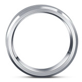 Men's Brushed Tungsten 7mm Beveled Comfort Fit Ring Wedding Band