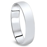 5mm Dome High Polished Wedding Band 10K White Gold
