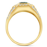 4 1/2Ct Emerald & Diamond Men's Ring 10k Yellow Gold Lab Grown 4 1/2Ct Emerald & Diamond Men's Ring 10k Yellow Gold Lab Grown