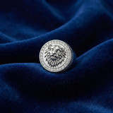 3/8Ct Men's Diamond Lion Head Pink Ring in 10k White or Yellow Gold