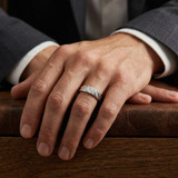 1/5ct Mens Diamond Ring 10K White Gold