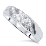 1/5ct Mens Diamond Ring 10K White Gold