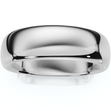 6mm Dome High Polished Wedding Band 14K White Gold