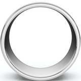 8mm Flat High Polished Wedding Comfort Fit Plain Band 14K White Gold Ring