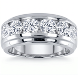F/VS 4Ct Men's Diamond Ring in 10k Gold Lab Grown