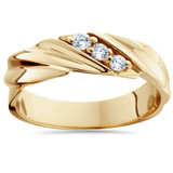 1/10ct Diamond 14K Yellow Gold Mens Wedding Ring
