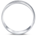 8mm Brushed Mens Wedding Band 10K White Gold