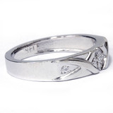 Mens Diamond Cross Ring 14K White Gold