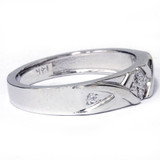 Mens Diamond Cross Ring 14K White Gold
