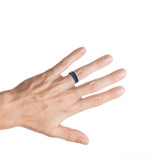 Men's Blue Dragon Black Tungsten Ring 8mm Wedding Band