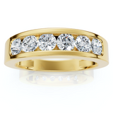 Men's 1Ct Diamond Channel Set Wedding Band Ring 14k Yellow Gold Lab Grown