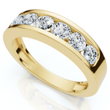 Men's 1Ct Diamond Channel Set Wedding Band Ring 14k Yellow Gold Lab Grown