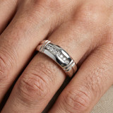 1/4ct Channel Set Diamond Ring 14K White Gold Mens Wedding Band