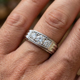 3/4ct Diamond Mens 14K White Gold Wedding Ring