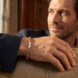 Men's Seed & Rolo Link 14k Gold (30gram) or Platinum (48gram) 5mm Bracelet 8.5"