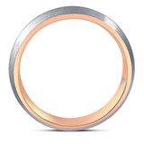 Men's Brushed Tungsten & Rose Gold Plated Two Tone 6mm Ring Wedding Band