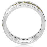 1 1/4ct Raw Rough Diamond Eternity Ring Mens Satin Wedding Band 14k White Gold