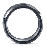 Men's Brushed Black Tungsten 6mm Beveled Ring Wedding Band
