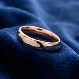 6mm Dome High Polished Plain Wedding Band 14K Rose Gold