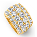 7Ct Diamond Men's Four Row Anniversary Ring in 10k Yellow Gold