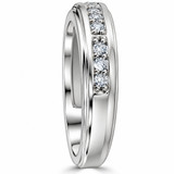 1/4Ct Mens Diamond Wedding Ring 10k White Gold