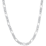 Mens Figaro 14k Gold (43gram) or Platinum (80gram) 5.5mm Link Chain Necklace 24"