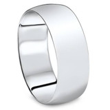 8mm Dome High Polished Wedding Band 10K White Gold