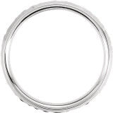 Mens 14k White Gold Hammered Beveled Edge 7MM Wedding Band Ring
