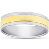 6mm 950 Platinum & 18k Gold Two Tone Wedding Band Ring