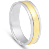 6mm 950 Platinum & 18k Gold Two Tone Wedding Band Ring