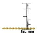 14k Yellow Gold Filled Unisex 2.10 millimeter Rope Chain Necklace