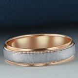 Men's Two Tone 14K Rose Gold Wedding Band Men's Two Tone 14K Rose Gold Wedding Band