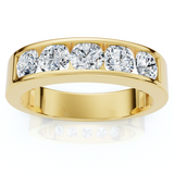 14K Yellow Gold Mens 1 1/4ct Diamond Wedding Ring Channel Set High Polished Band