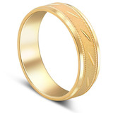 Men's Solid 10k Yellow Gold 6MM Brushed Carved Wedding Band Comfort Fit Ring Men's Solid 10k Yellow Gold 6MM Brushed Carved Wedding Band Comfort Fit Ring