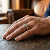 1 1/2ct Solitaire Diamond Mens Wedding Ring White or Yellow Gold Enhanced