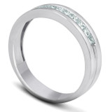 1/2ct Princess Cut Diamond Mens Wedding Ring 14K White Gold